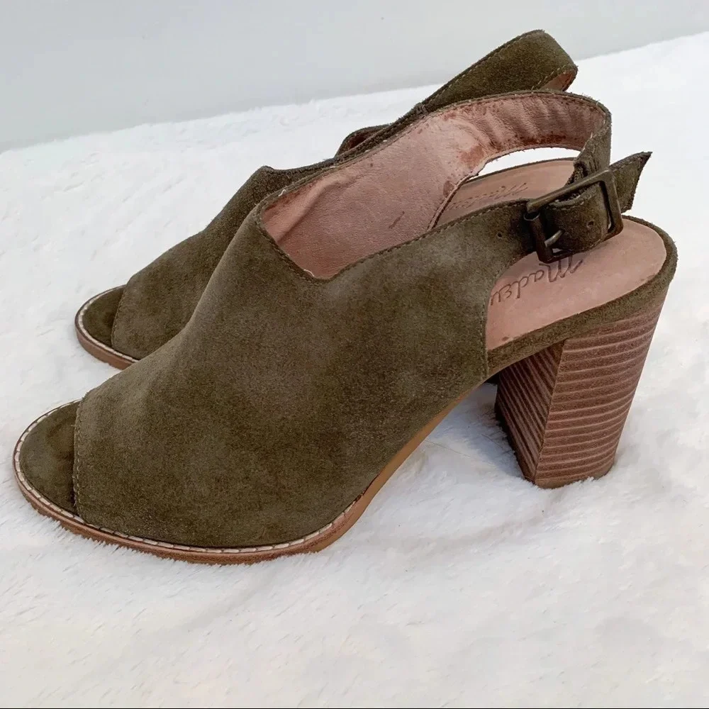 Madewell Green Suede Slingback Cary Sandal - Picture 7 of 7